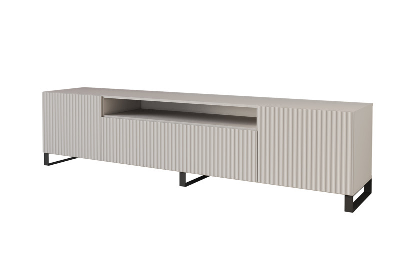 Szafka RTV z frezowanymi frontami stojąca NOA-2-S - 200x53x41 cm - Beżowy 644131