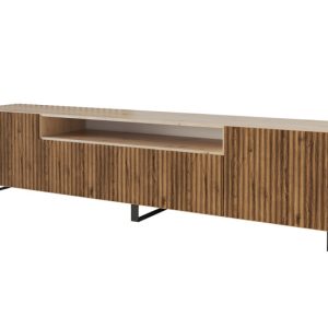 Szafka RTV z frezowanymi frontami stojąca NOA-2-S – 200x53x41 cm – Brązowy 644159 Szafka RTV z frezowanymi frontami stojąca NOA-2-S – 200x53x41 cm – Brązowy 644159