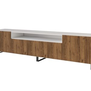 Szafka RTV z frezowanymi frontami stojąca NOA-2-S – 200x53x41 cm – Brązowy 644225 Szafka RTV z frezowanymi frontami stojąca NOA-2-S – 200x53x41 cm – Brązowy 644225