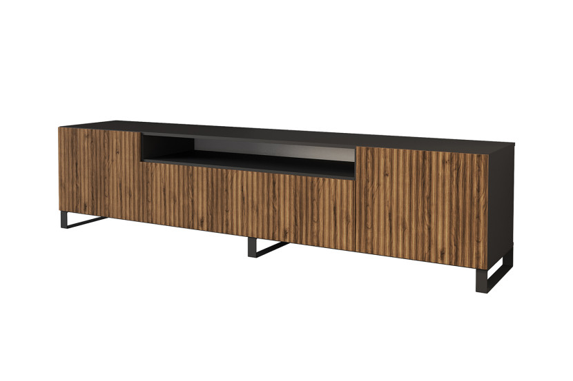 Szafka RTV z frezowanymi frontami stojąca NOA-2-S - 200x53x41 cm - Brązowy 644154
