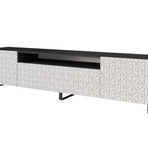Szafka RTV z frezowanymi frontami stojąca VIRA-S – 200x53x41 cm – Biały 644271 Szafka RTV z frezowanymi frontami stojąca VIRA-S – 200x53x41 cm – Biały 644271
