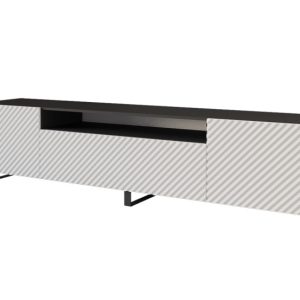 Szafka RTV z frezowanymi frontami stojąca ZENO-S – 200x53x41 cm – Biały 643120 Szafka RTV z frezowanymi frontami stojąca ZENO-S – 200x53x41 cm – Biały 643120