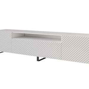 Szafka RTV z frezowanymi frontami stojąca ZENO-S – 200x53x41 cm – Biały 461566 Szafka RTV z frezowanymi frontami stojąca ZENO-S – 200x53x41 cm – Biały 461566