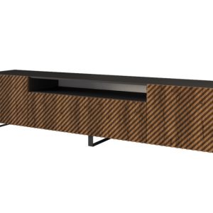 Szafka RTV z frezowanymi frontami stojąca ZENO-S – 200x53x41 cm – Brązowy 643093 Szafka RTV z frezowanymi frontami stojąca ZENO-S – 200x53x41 cm – Brązowy 643093