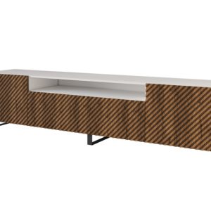 Szafka RTV z frezowanymi frontami stojąca ZENO-S – 200x53x41 cm – Brązowy 643078 Szafka RTV z frezowanymi frontami stojąca ZENO-S – 200x53x41 cm – Brązowy 643078