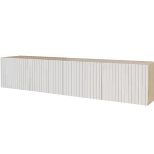 Szafka RTV z frezowanymi frontami wisząca KITO-W – 2x100x40x40 cm – Biały 644273 Szafka RTV z frezowanymi frontami wisząca KITO-W – 2x100x40x40 cm – Biały 644273
