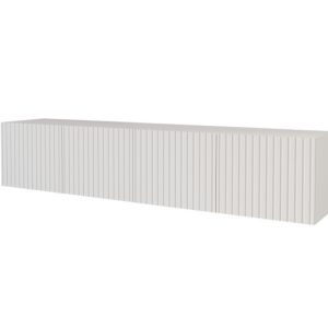 Szafka RTV z frezowanymi frontami wisząca KITO-W – 2x100x40x40 cm – Biały 644143 Szafka RTV z frezowanymi frontami wisząca KITO-W – 2x100x40x40 cm – Biały 644143