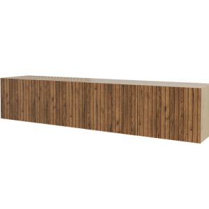 Szafka RTV z frezowanymi frontami wisząca KITO-W – 2x100x40x40 cm – Brązowy 644255 Szafka RTV z frezowanymi frontami wisząca KITO-W – 2x100x40x40 cm – Brązowy 644255