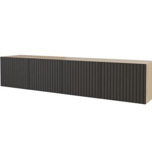 Szafka RTV z frezowanymi frontami wisząca KITO-W – 2x100x40x40 cm – Czarny 644129 Szafka RTV z frezowanymi frontami wisząca KITO-W – 2x100x40x40 cm – Czarny 644129
