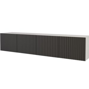Szafka RTV z frezowanymi frontami wisząca KITO-W – 2x100x40x40 cm – Czarny 644181 Szafka RTV z frezowanymi frontami wisząca KITO-W – 2x100x40x40 cm – Czarny 644181