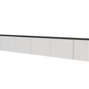 Szafka RTV z frezowanymi frontami wisząca KITO-W – 3x100x40x40 cm – Biały 654122 Szafka RTV z frezowanymi frontami wisząca KITO-W – 3x100x40x40 cm – Biały 654122