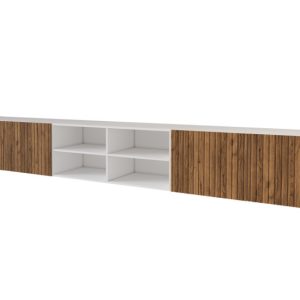 Szafka RTV z frezowanymi frontami wisząca KITO-W – 3x100x40x40 cm – Brązowy 654071 Szafka RTV z frezowanymi frontami wisząca KITO-W – 3x100x40x40 cm – Brązowy 654071