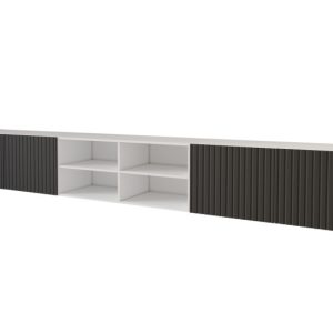 Szafka RTV z frezowanymi frontami wisząca KITO-W – 3x100x40x40 cm – Czarny 654130 Szafka RTV z frezowanymi frontami wisząca KITO-W – 3x100x40x40 cm – Czarny 654130