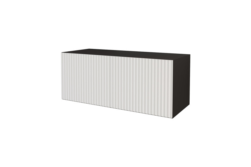 Szafka RTV z frezowanymi frontami wisząca NOA-2-W - 100x40x40 cm - Biały 644259