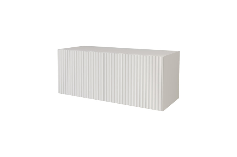 Szafka RTV z frezowanymi frontami wisząca NOA-2-W - 100x40x40 cm - Biały 644205