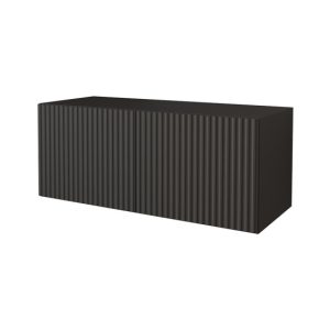 Szafka RTV z frezowanymi frontami wisząca NOA-2-W – 100x40x40 cm – Czarny 644173 Szafka RTV z frezowanymi frontami wisząca NOA-2-W – 100x40x40 cm – Czarny 644173