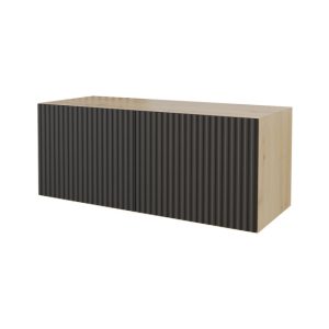Szafka RTV z frezowanymi frontami wisząca NOA-2-W – 100x40x40 cm – Czarny 644135 Szafka RTV z frezowanymi frontami wisząca NOA-2-W – 100x40x40 cm – Czarny 644135