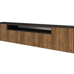 Szafka RTV z frezowanymi frontami wisząca NOA-2-W – 200x40x41 cm – Brązowy 644263 Szafka RTV z frezowanymi frontami wisząca NOA-2-W – 200x40x41 cm – Brązowy 644263