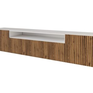 Szafka RTV z frezowanymi frontami wisząca NOA-2-W – 200x40x41 cm – Brązowy 644146 Szafka RTV z frezowanymi frontami wisząca NOA-2-W – 200x40x41 cm – Brązowy 644146
