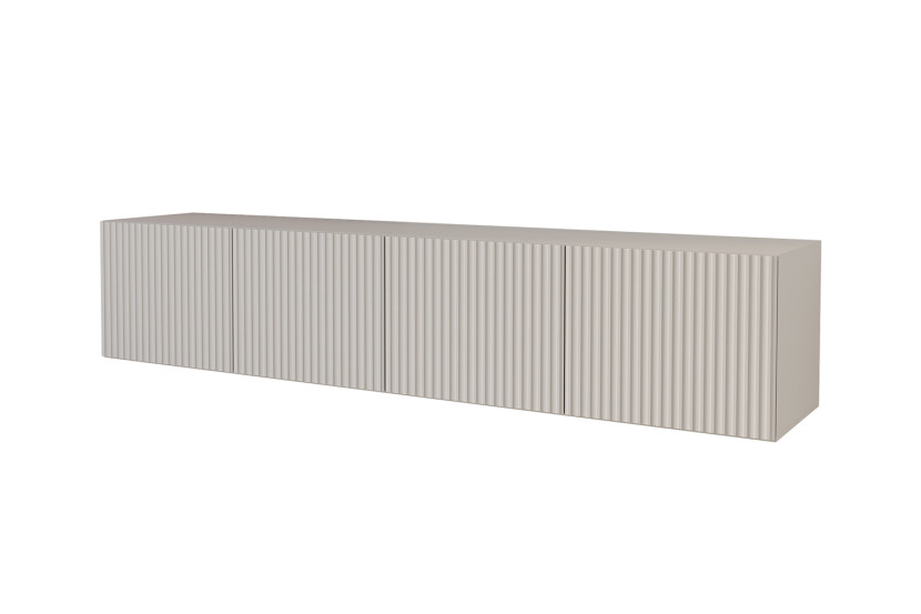 Szafka RTV z frezowanymi frontami wisząca NOA-2-W - 2x100x40x40 cm - Beżowy 644257
