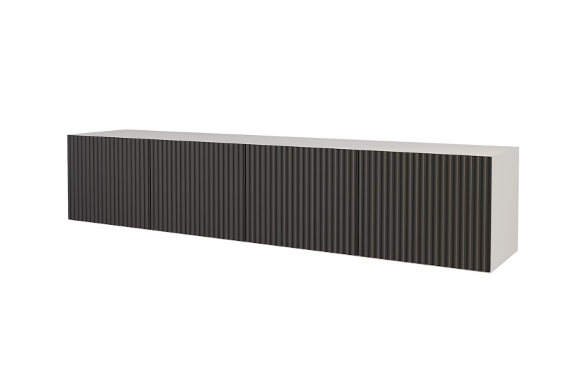 Szafka RTV z frezowanymi frontami wisząca NOA-2-W - 2x100x40x40 cm - Czarny 644170