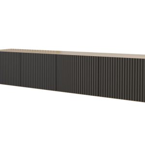 Szafka RTV z frezowanymi frontami wisząca NOA-2-W – 2x100x40x40 cm – Czarny 644190 Szafka RTV z frezowanymi frontami wisząca NOA-2-W – 2x100x40x40 cm – Czarny 644190