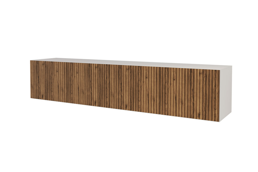 Szafka RTV z frezowanymi frontami wisząca NOA-2-W - 2x100x40x40cm - Brązowy 644145