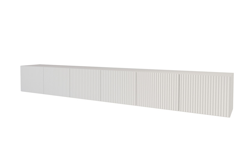 Szafka RTV z frezowanymi frontami wisząca NOA-2-W - 3x100x40x40 cm - Biały 654115