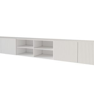 Szafka RTV z frezowanymi frontami wisząca NOA-2-W – 3x100x40x40 cm – Biały 654119 Szafka RTV z frezowanymi frontami wisząca NOA-2-W – 3x100x40x40 cm – Biały 654119