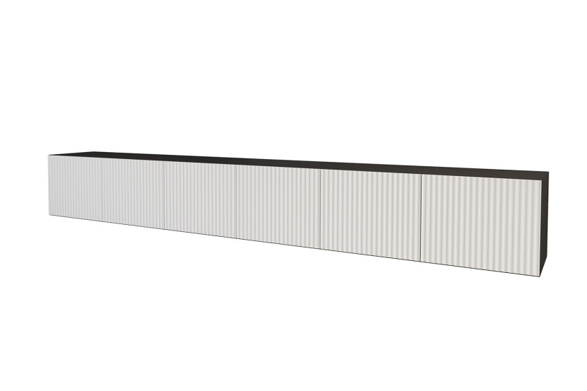 Szafka RTV z frezowanymi frontami wisząca NOA-2-W - 3x100x40x40 cm - Biały 654074