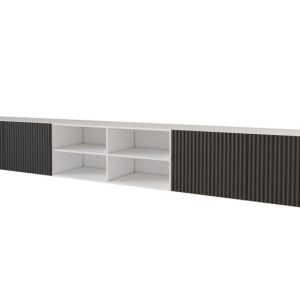 Szafka RTV z frezowanymi frontami wisząca NOA-2-W – 3x100x40x40 cm – Czarny 654095 Szafka RTV z frezowanymi frontami wisząca NOA-2-W – 3x100x40x40 cm – Czarny 654095