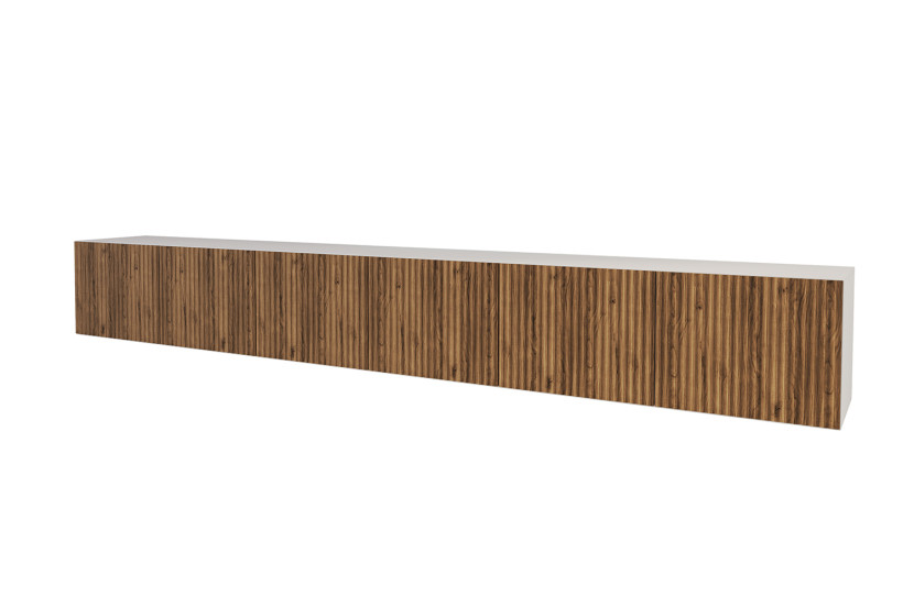 Szafka RTV z frezowanymi frontami wisząca NOA-2-W - 3x100x40x40cm - Brązowy 654093