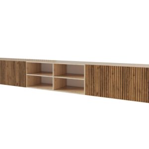 Szafka RTV z frezowanymi frontami wisząca NOA-2-W – 3x100x40x40cm – Brązowy 654120 Szafka RTV z frezowanymi frontami wisząca NOA-2-W – 3x100x40x40cm – Brązowy 654120