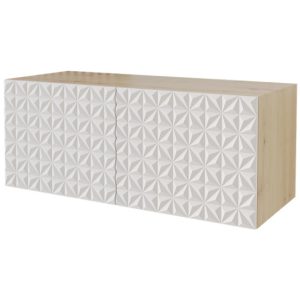 Szafka RTV z frezowanymi frontami wisząca VIRA-W – 100x40x40 cm – Biały 644249 Szafka RTV z frezowanymi frontami wisząca VIRA-W – 100x40x40 cm – Biały 644249