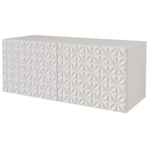 Szafka RTV z frezowanymi frontami wisząca VIRA-W – 100x40x40 cm – Biały 644142 Szafka RTV z frezowanymi frontami wisząca VIRA-W – 100x40x40 cm – Biały 644142