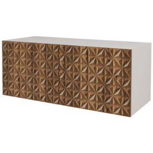 Szafka RTV z frezowanymi frontami wisząca VIRA-W – 100x40x40 cm – Brązowy 644171 Szafka RTV z frezowanymi frontami wisząca VIRA-W – 100x40x40 cm – Brązowy 644171
