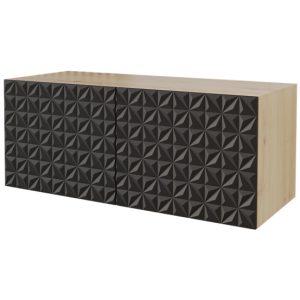 Szafka RTV z frezowanymi frontami wisząca VIRA-W – 100x40x40 cm – Czarny 644250 Szafka RTV z frezowanymi frontami wisząca VIRA-W – 100x40x40 cm – Czarny 644250
