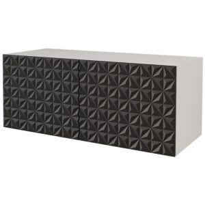 Szafka RTV z frezowanymi frontami wisząca VIRA-W – 100x40x40 cm – Czarny 644256 Szafka RTV z frezowanymi frontami wisząca VIRA-W – 100x40x40 cm – Czarny 644256