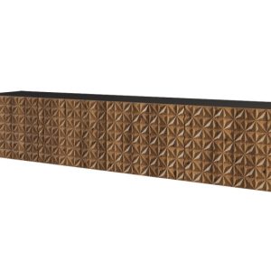 Szafka RTV z frezowanymi frontami wisząca VIRA-W – 2x100x40x40 cm – Brązowy 644234