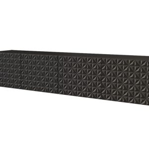 Szafka RTV z frezowanymi frontami wisząca VIRA-W – 2x100x40x40 cm – Czarny 644211