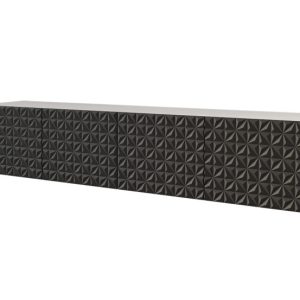 Szafka RTV z frezowanymi frontami wisząca VIRA-W – 2x100x40x40 cm – Czarny 644162