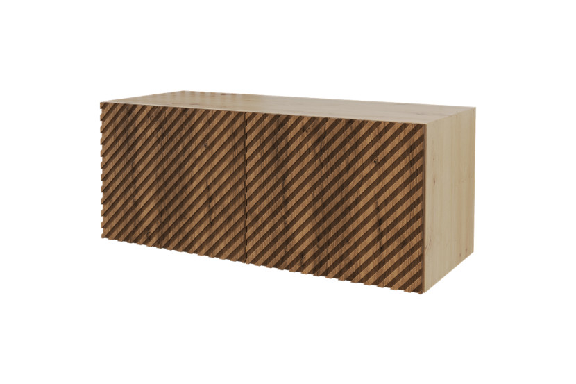 Szafka RTV z frezowanymi frontami wisząca ZENO-W - 100x40x40 cm - Biały 654134