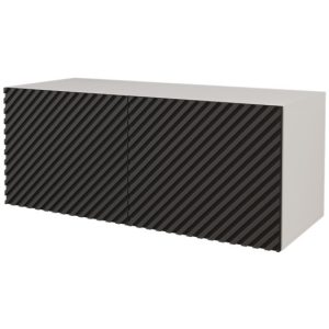 Szafka RTV z frezowanymi frontami wisząca ZENO-W – 100x40x40 cm – Brązowy 654078 Szafka RTV z frezowanymi frontami wisząca ZENO-W – 100x40x40 cm – Brązowy 654078