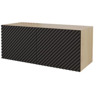 Szafka RTV z frezowanymi frontami wisząca ZENO-W – 100x40x40 cm – Czarny 643095 Szafka RTV z frezowanymi frontami wisząca ZENO-W – 100x40x40 cm – Czarny 643095