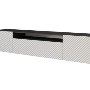 Szafka RTV z frezowanymi frontami wisząca ZENO-W – 200x40x41 cm – Biały 643107 Szafka RTV z frezowanymi frontami wisząca ZENO-W – 200x40x41 cm – Biały 643107