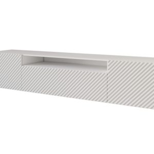 Szafka RTV z frezowanymi frontami wisząca ZENO-W – 200x40x41 cm – Biały 461571 Szafka RTV z frezowanymi frontami wisząca ZENO-W – 200x40x41 cm – Biały 461571
