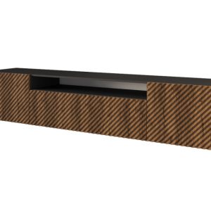 Szafka RTV z frezowanymi frontami wisząca ZENO-W – 200x40x41 cm – Brązowy 643072 Szafka RTV z frezowanymi frontami wisząca ZENO-W – 200x40x41 cm – Brązowy 643072