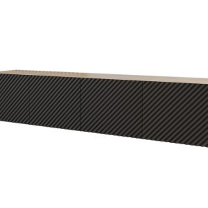 Szafka RTV z frezowanymi frontami wisząca ZENO-W – 2x100x40x40 cm – Czarny 643112 Szafka RTV z frezowanymi frontami wisząca ZENO-W – 2x100x40x40 cm – Czarny 643112