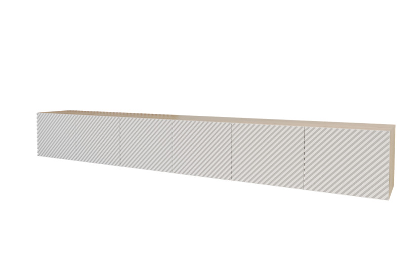 Szafka RTV z frezowanymi frontami wisząca ZENO-W - 3x100x40x40 cm - Biały 643117