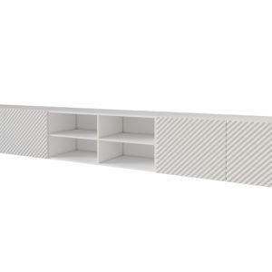 Szafka RTV z frezowanymi frontami wisząca ZENO-W – 3x100x40x40 cm – Biały 643122 Szafka RTV z frezowanymi frontami wisząca ZENO-W – 3x100x40x40 cm – Biały 643122